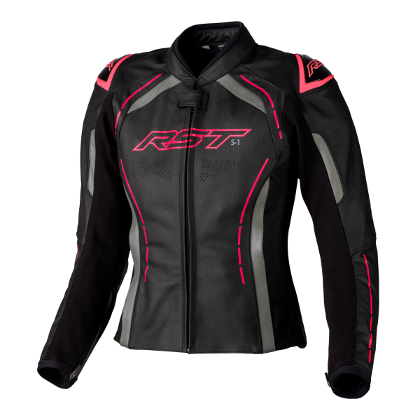 RST RST S1 CE Ladies Leather Jacket Black/Pink